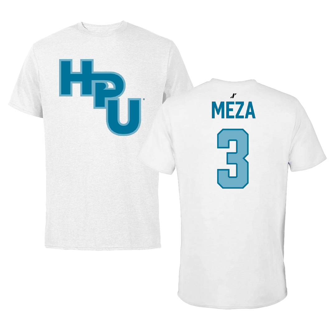 Hawaii Pacific University Basketball White Tee - #3 Quentin Meza