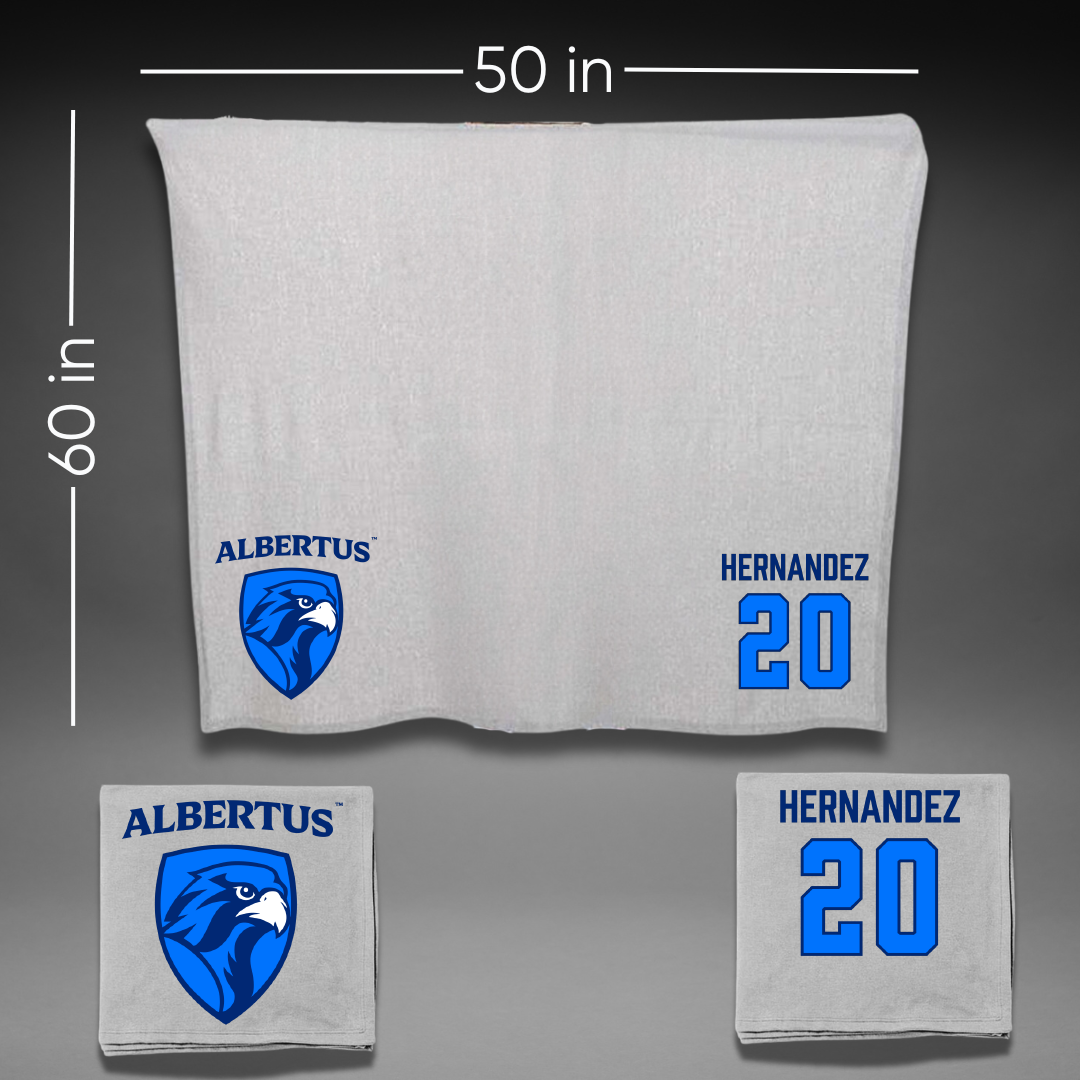 Albertus Magnus College Baseball Gray Blanket - #20 Jose Hernandez