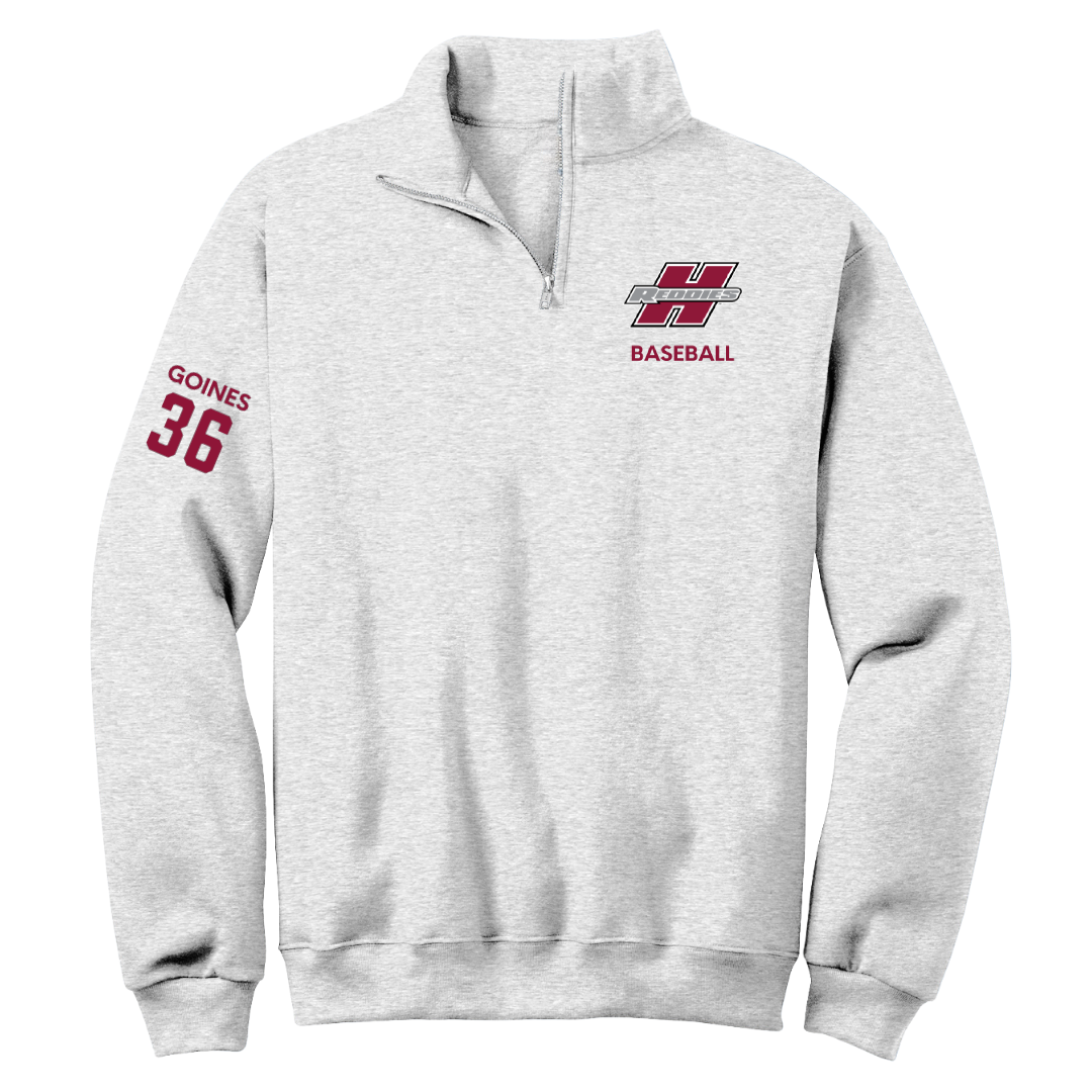 Henderson State University Baseball Light Gray Quarter-Zip - #36 Dawson Goines