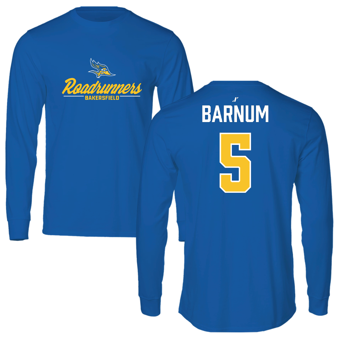 California State University-Bakersfield Baseball Blue General Long Sleeve - #5 Lewis Barnum