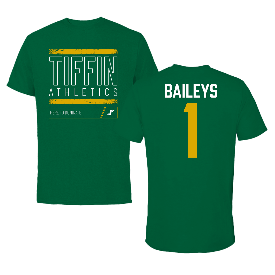 Tiffin University Baseball Green Dominate Tee - #1 Andrew Baileys