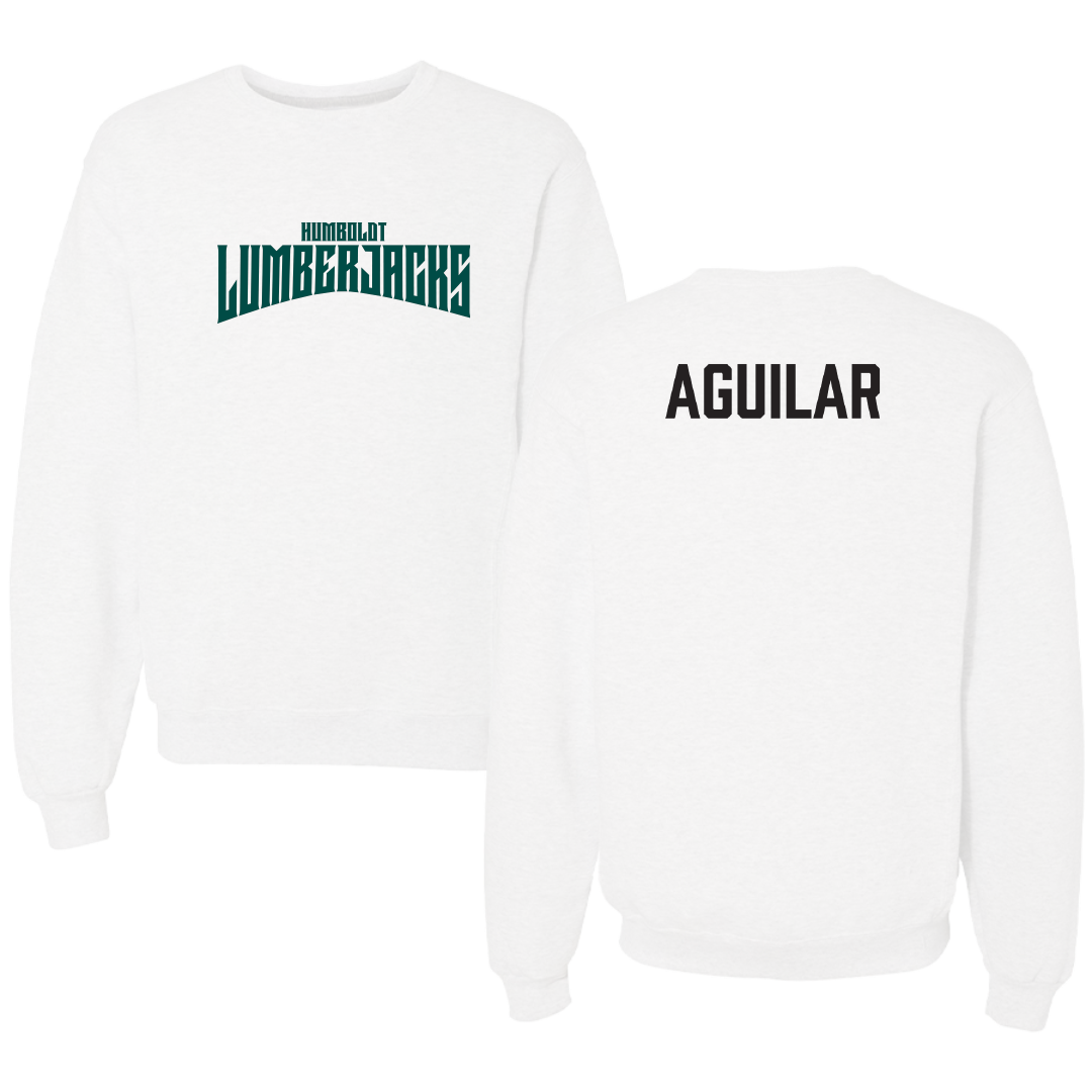 Cal Poly Humboldt Wrestling White Classic Crewneck - Nate Aguilar
