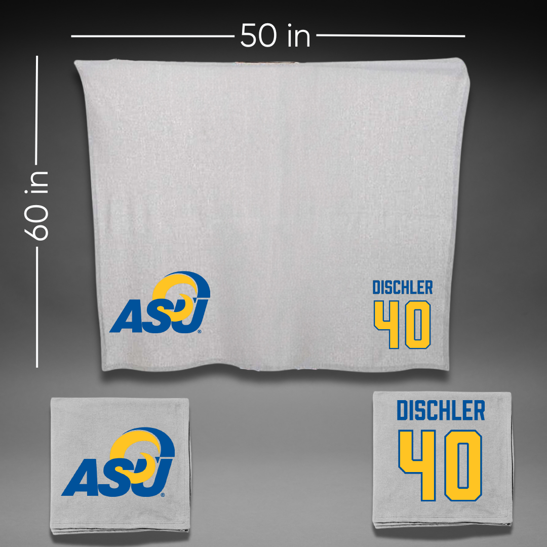 Angelo State University Football Gray Blanket - #40 Cameron Dischler