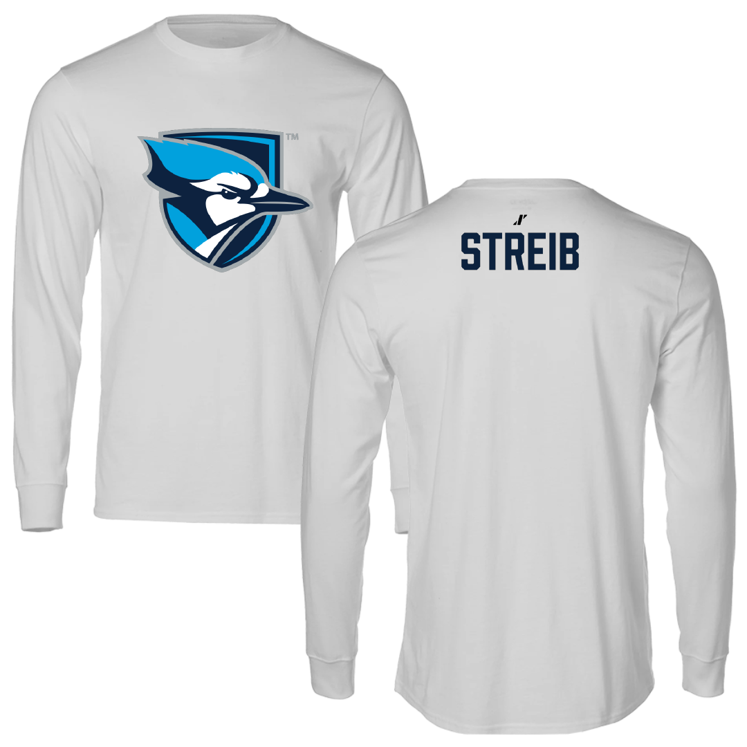 Elmhurst University Wrestling Light Gray Performance Long Sleeve - Anthony Streib
