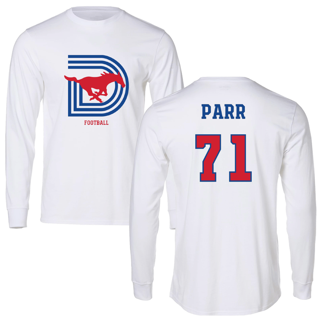 Southern Methodist University Football White Long Sleeve - #71 Logan Parr
