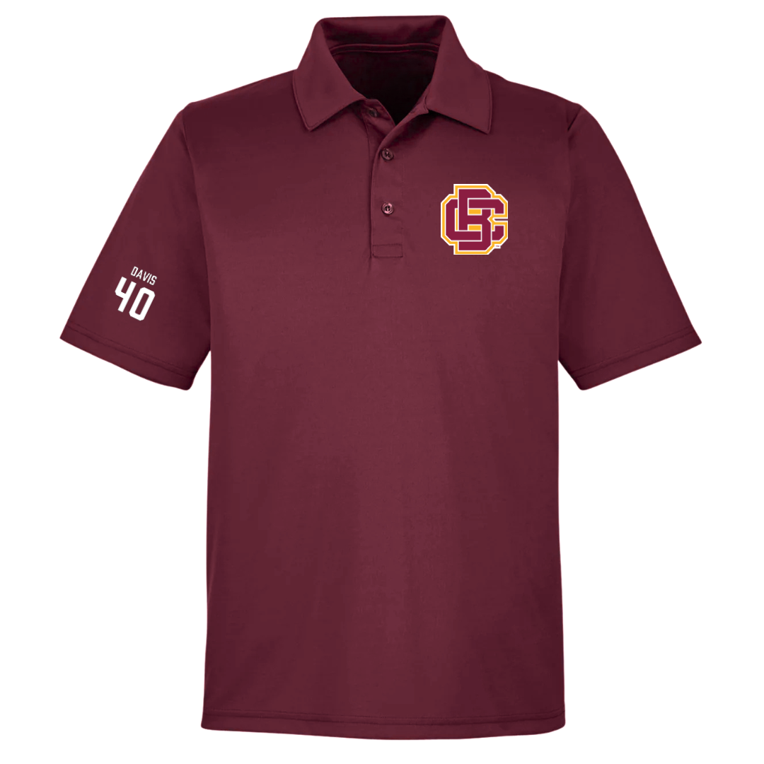 Bethune-Cookman University Football Maroon Polo - #40 Darrion Davis