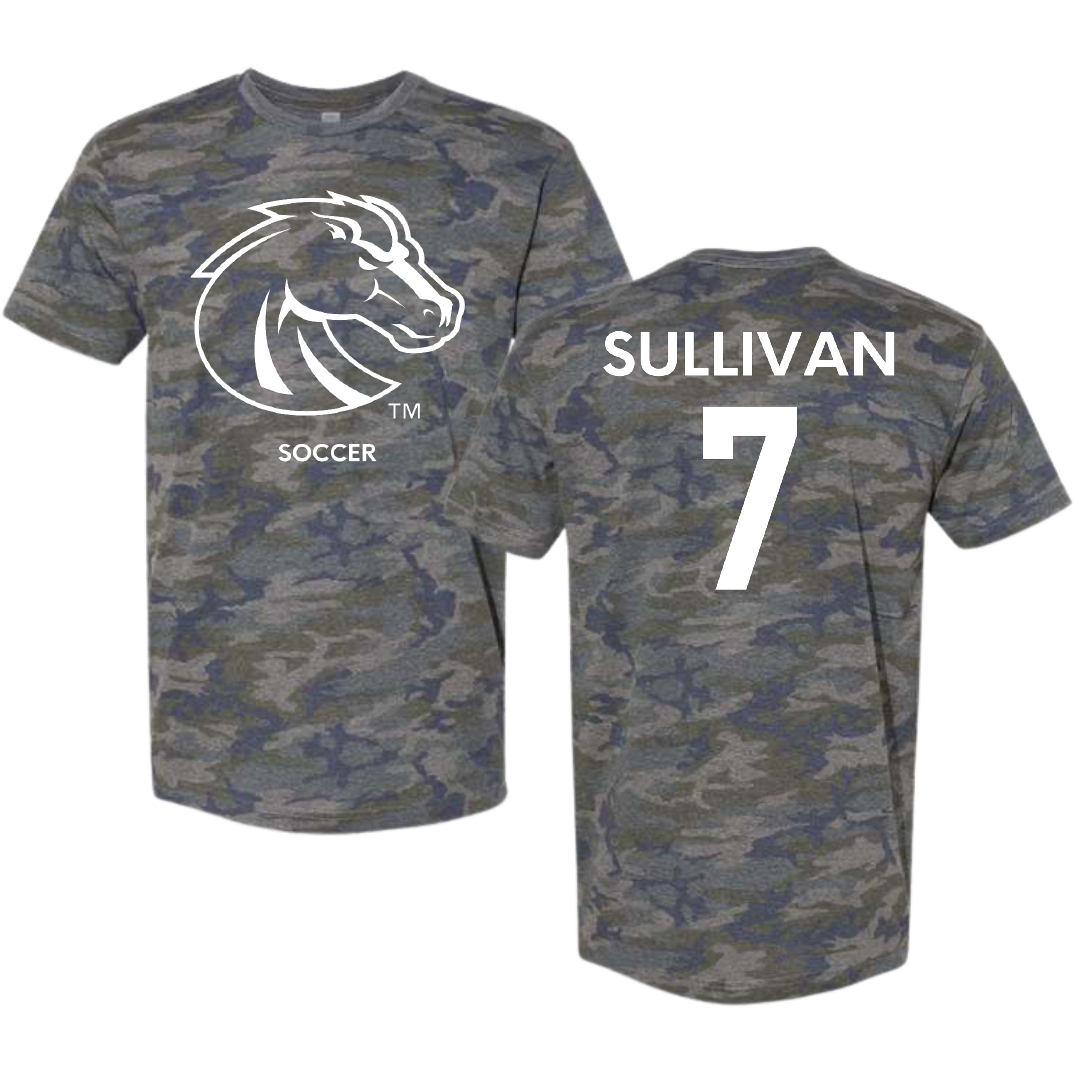 Boise State University Soccer (W) Vintage Camo Tee - #7 Kennedy Sullivan
