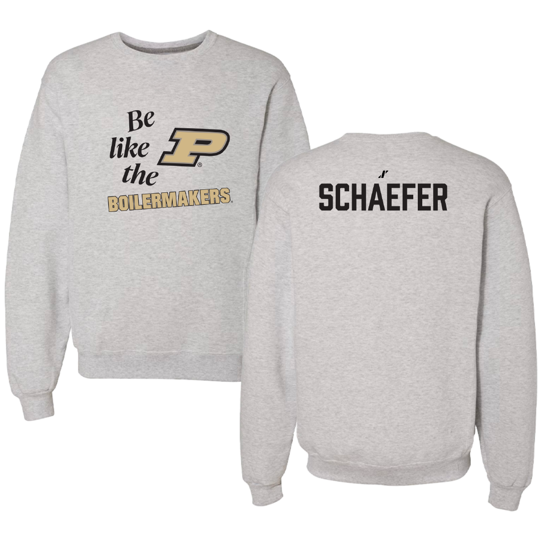 Purdue University Wrestling (M) Light Gray Be Like Us Crewneck - Isaiah Schaefer