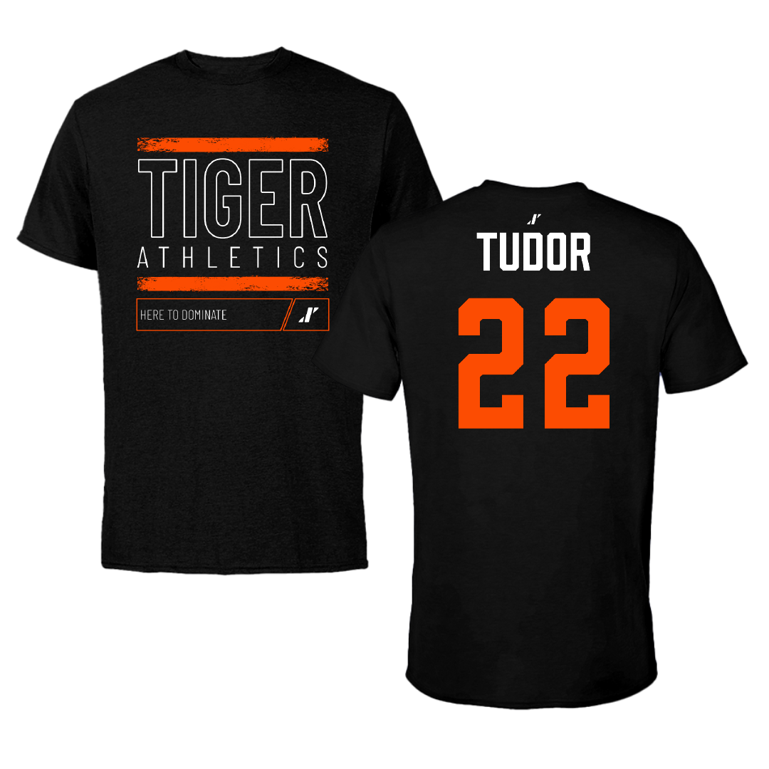 East Central University Softball Black Dominate Tee - #22 Kenni Tudor