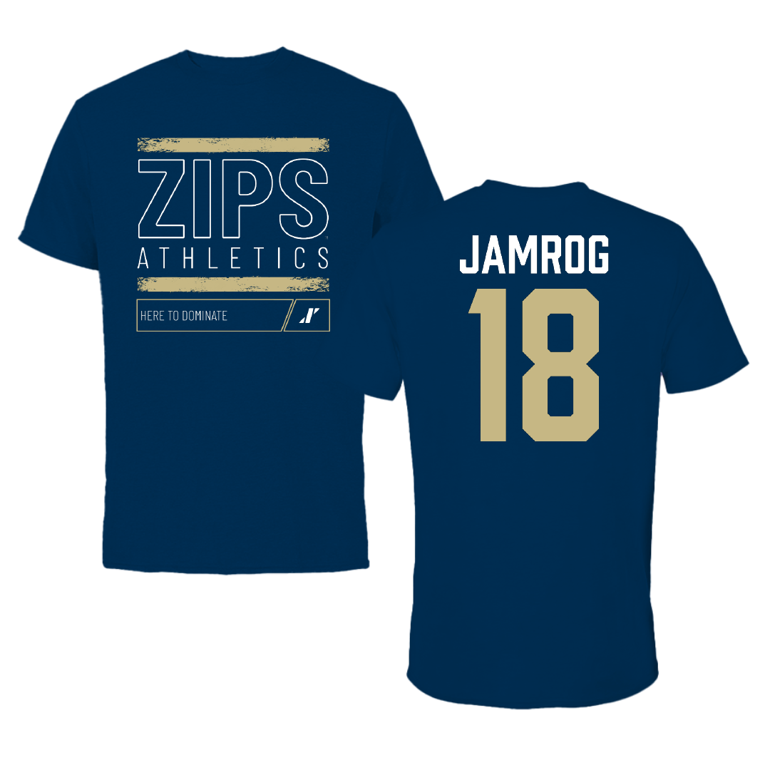 University of Akron Softball Navy Dominate Performance Tee - #18 Madison Jamrog