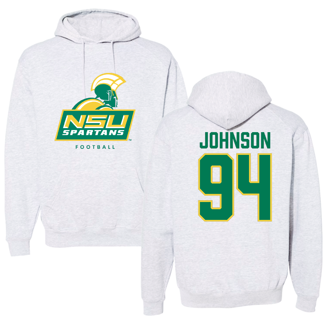 Norfolk State University Football Gray Hoodie - #94 Tyler Johnson