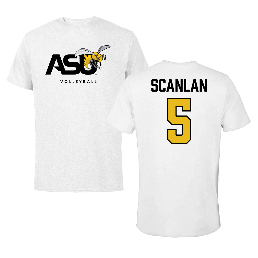 Alabama State University Volleyball White ASU Performance Tee - #5 Sierra Scanlan