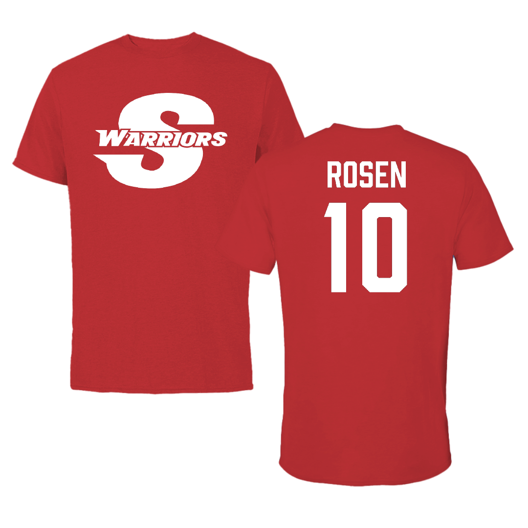 Stanislaus State Baseball Red Performance Tee - #10 Cameron Rosen