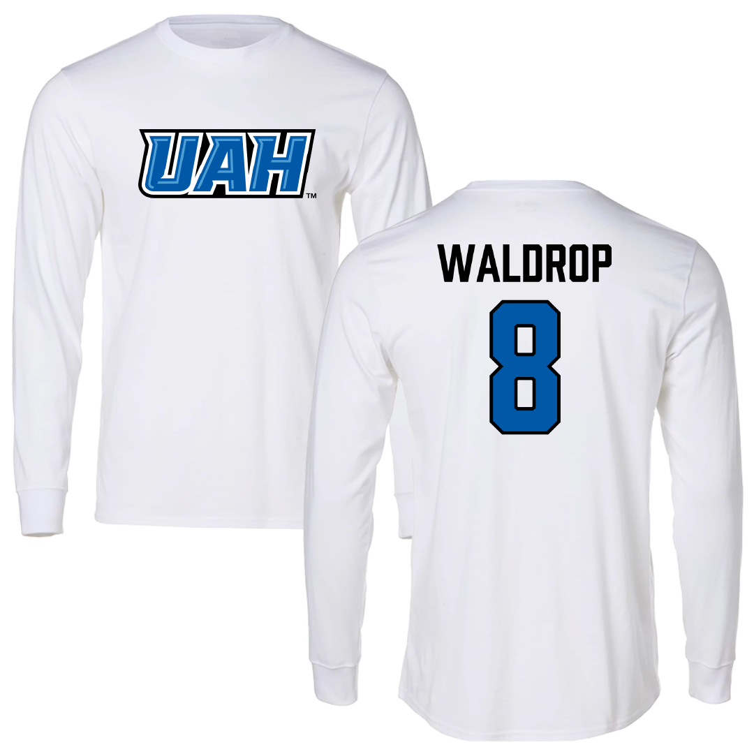 Huntsville Baseball White Performance Long Sleeve - #8 Gunnar Waldrop