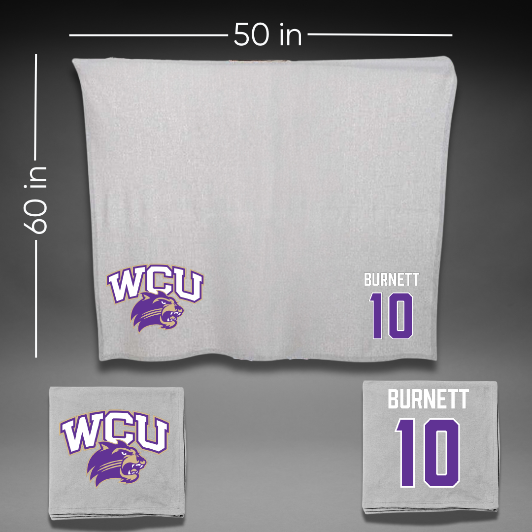 Western Carolina University Basketball Gray Blanket - #10 Betsey Burnett