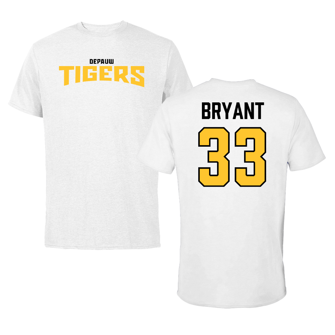DePauw University Football White Classic Tee - #33 Noah Bryant