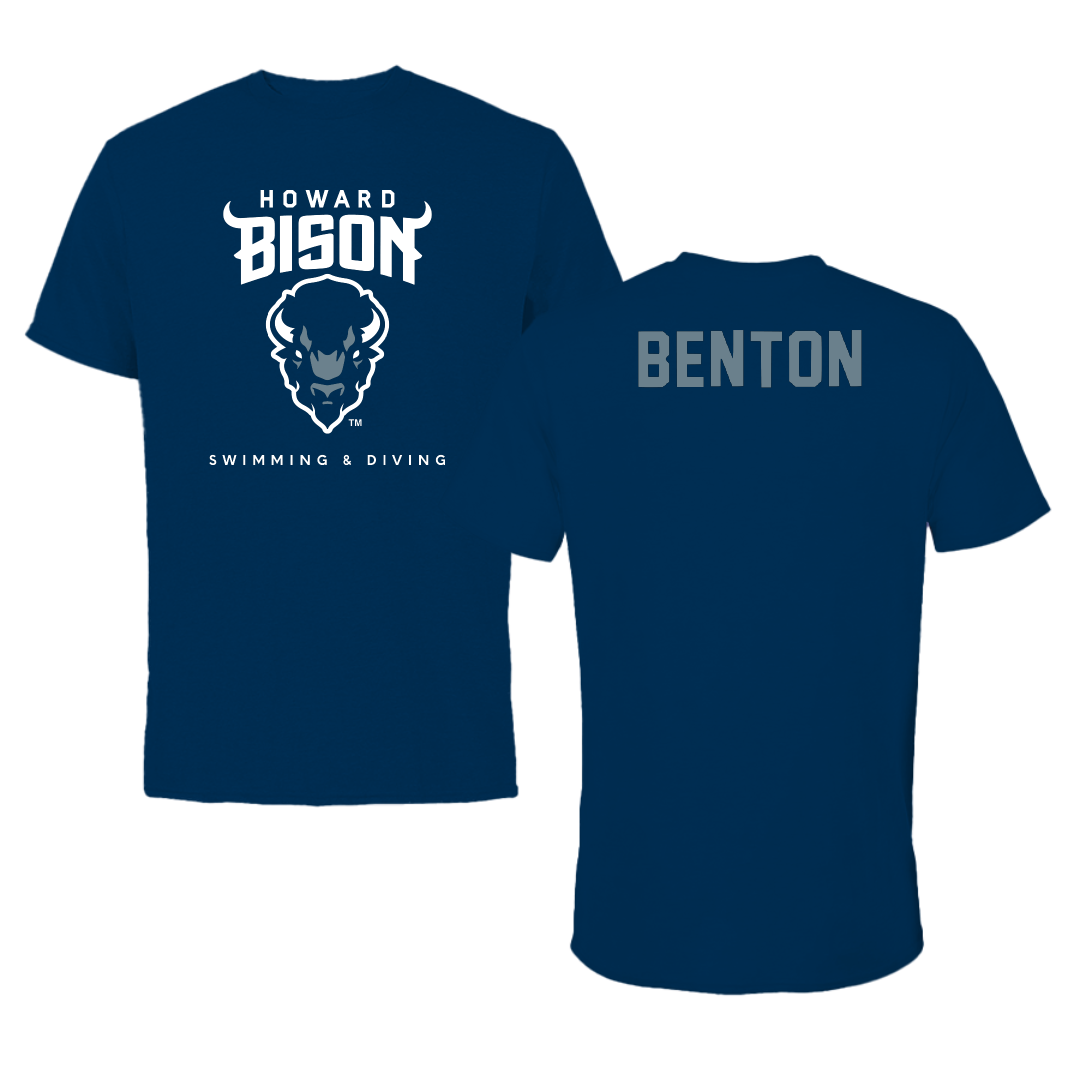 Howard University Swimming & Diving Navy Performance Tee - Taj Benton