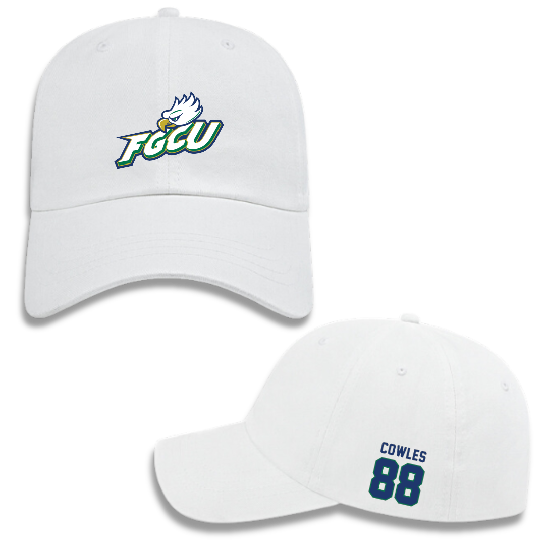 Florida Gulf Coast University Softball White Hat - #88 Alexis Cowles