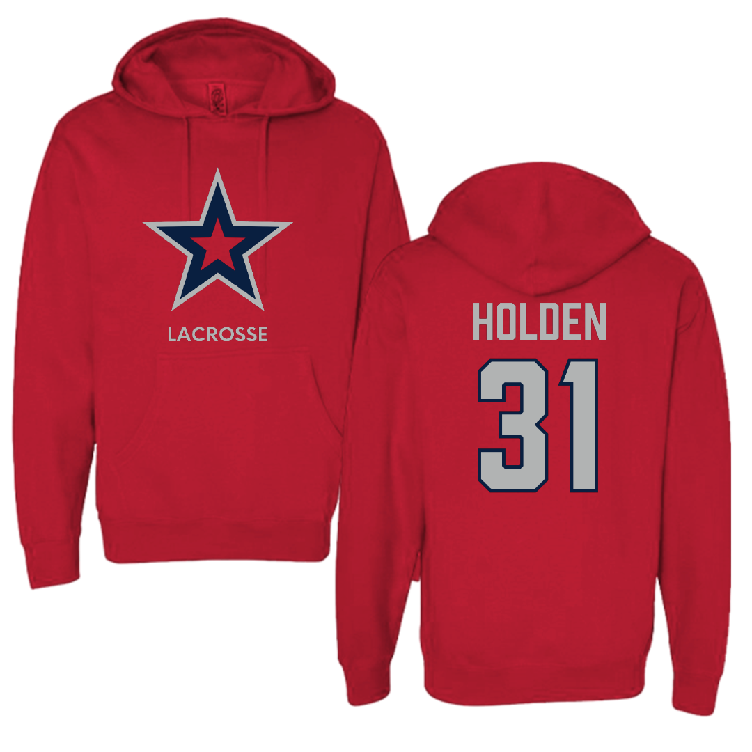 Robert Morris University Lacrosse (M) Red Mascot Hoodie - #31 Elliot Holden