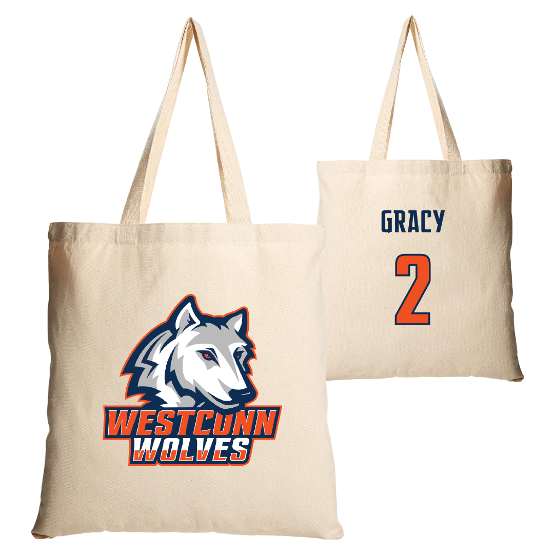 Western Connecticut State University Lacrosse Tan Canvas Tote Bag - #2 Vicky Gracy