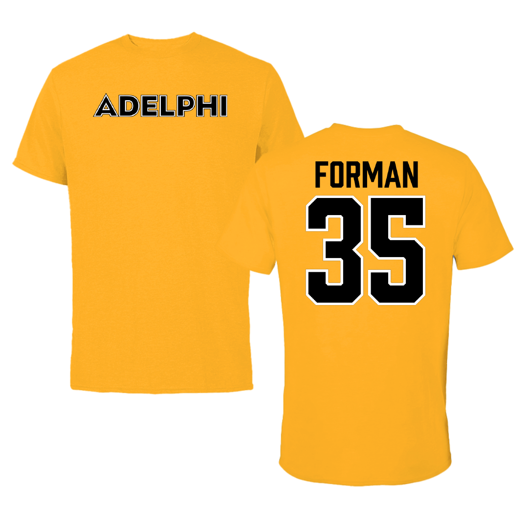 Adelphi University Baseball Gold Tee - #35 CJ Forman