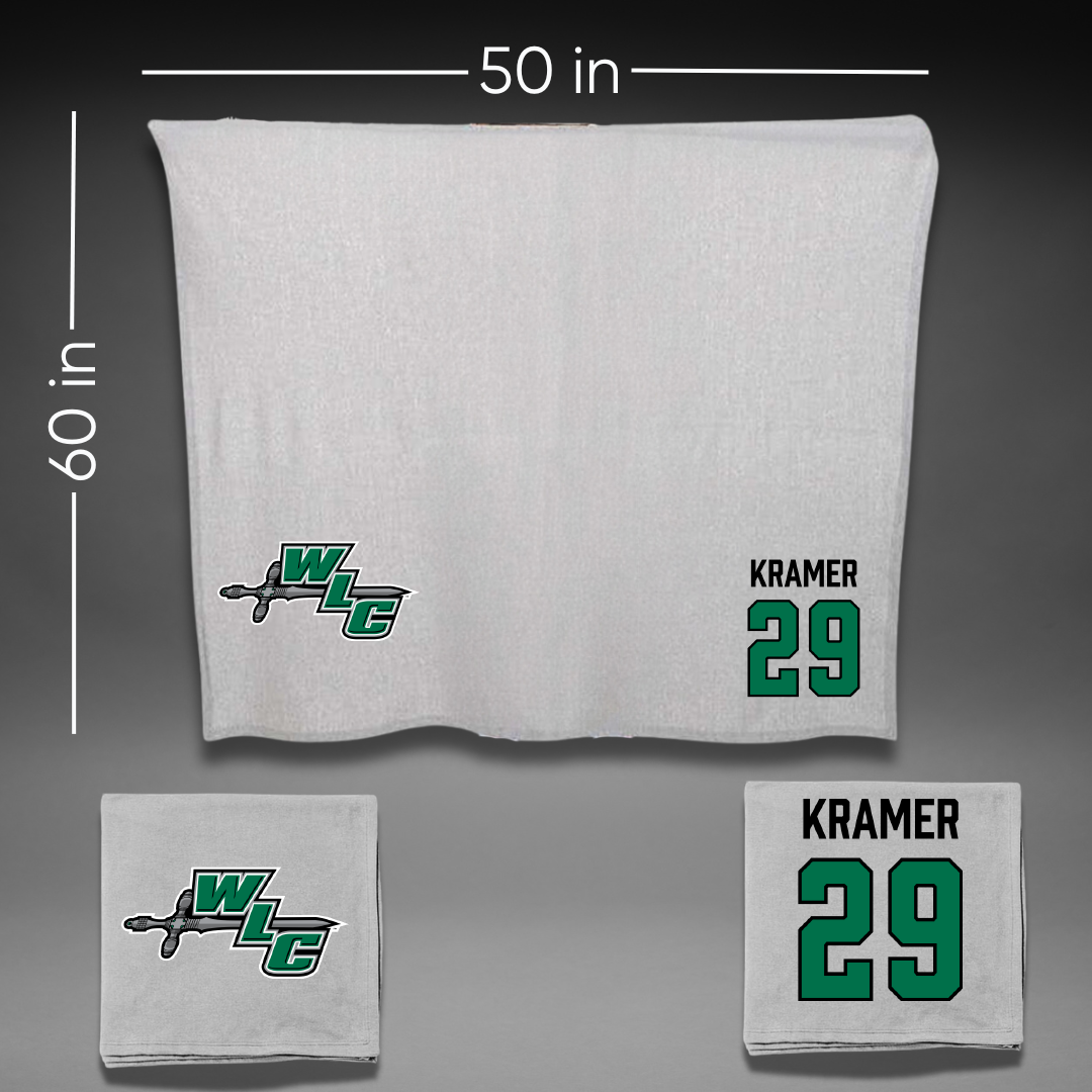 Wisconsin Lutheran College Baseball Gray Blanket - #29 Malachi Kramer