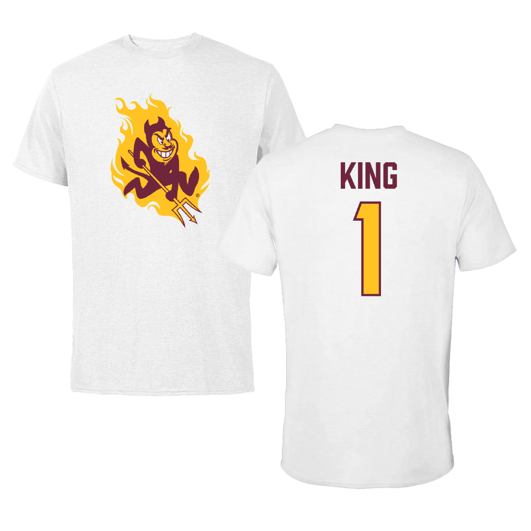 Arizona State University Baseball White Performance Tee - #1 Matt King