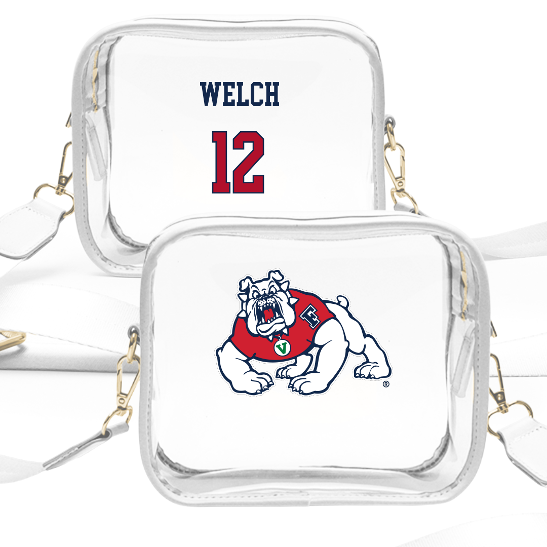 Fresno State University Soccer (W) White Clear Stadium Bag - #12 Sabrina Welch