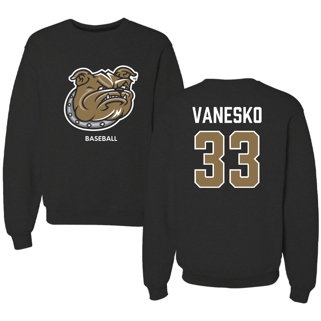 Bryant University Baseball Black Crewneck - #33 Jackson Vanesko