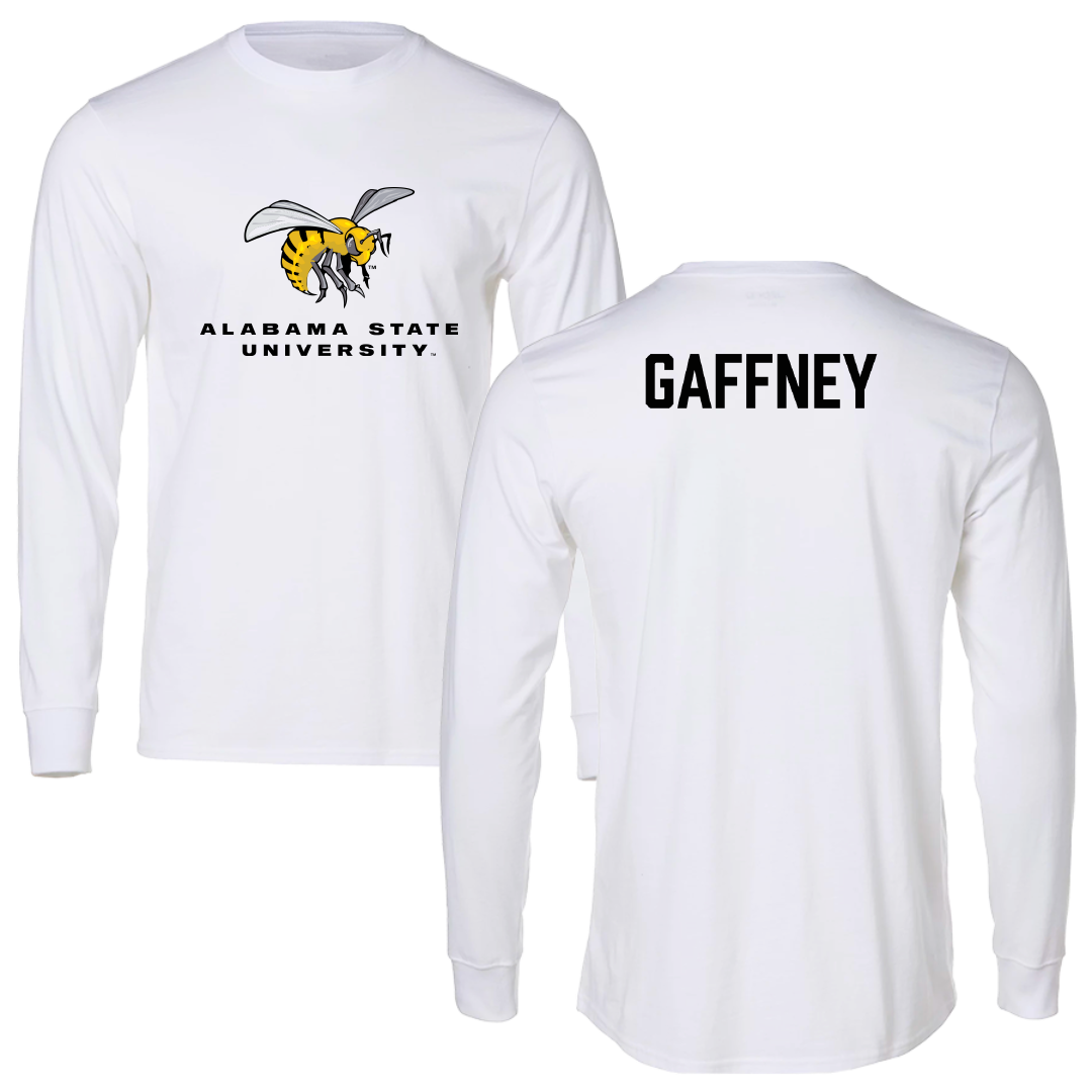 Alabama State University TF and XC White Block Long Sleeve - Chad Gaffney