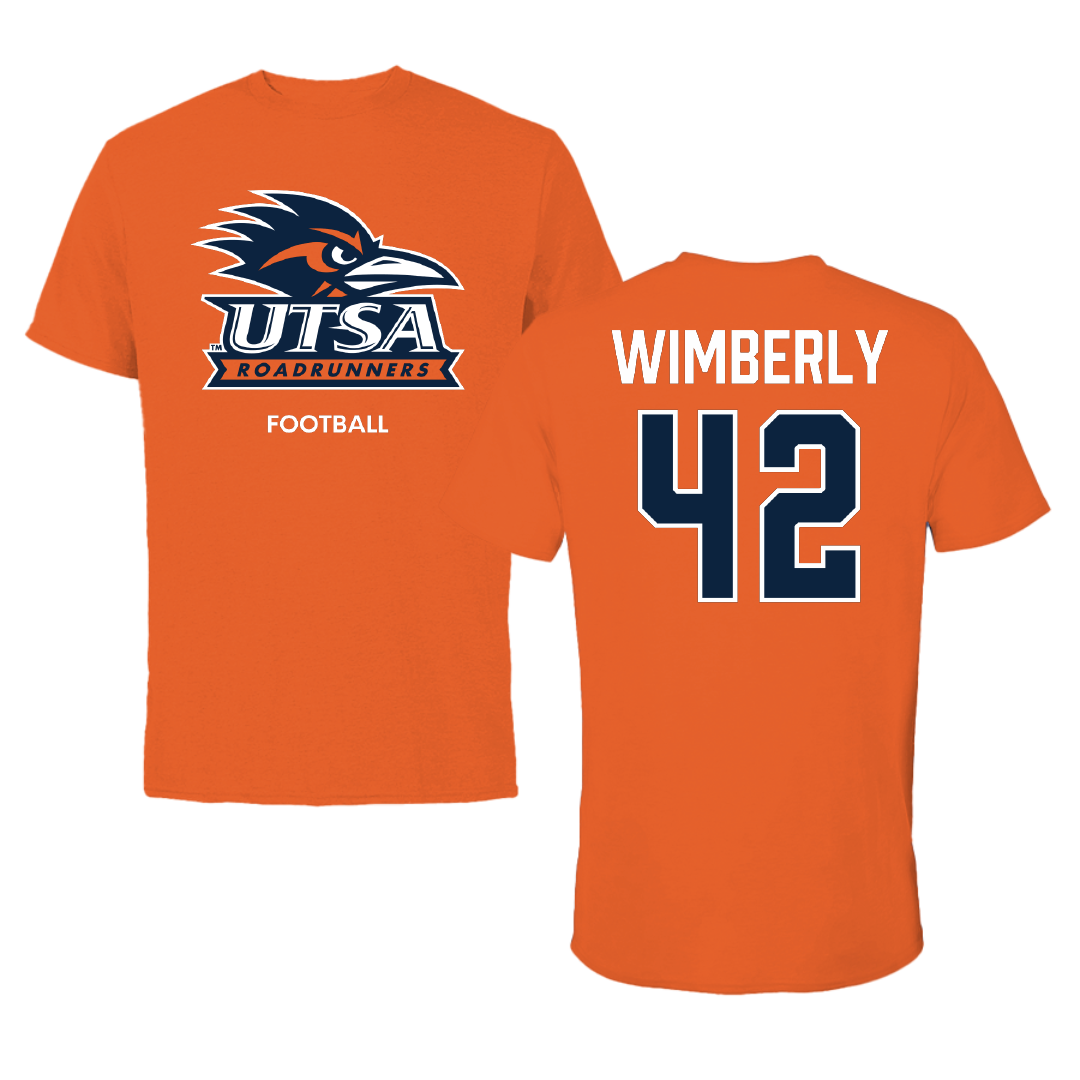 University of Texas at San Antonio Football Orange Tee - #42 Daemian Wimberly