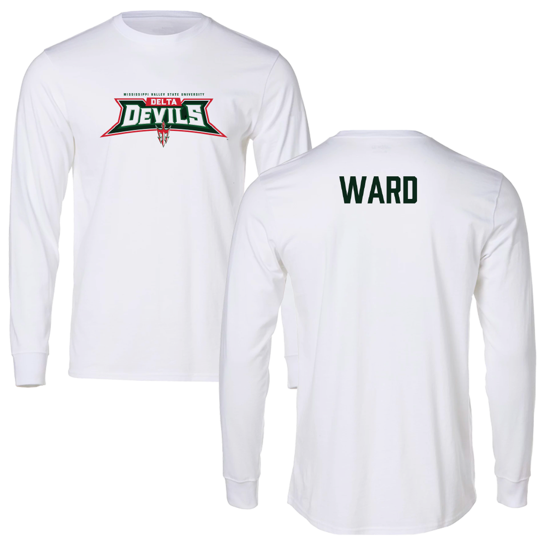 Mississippi Valley State University TF and XC White Performance Long Sleeve - Aliyah Ward