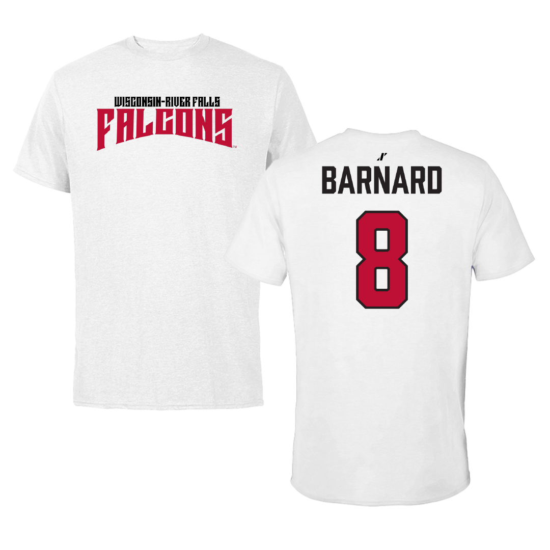 University of Wisconsin-River Falls Football White Classic Tee - #8 Jake Barnard