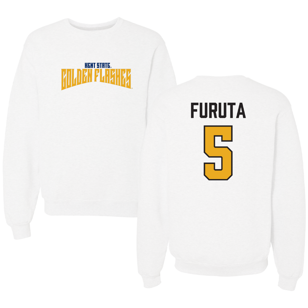 Kent State University Volleyball (W) White Classic Crewneck - #5 Lesley Furuta