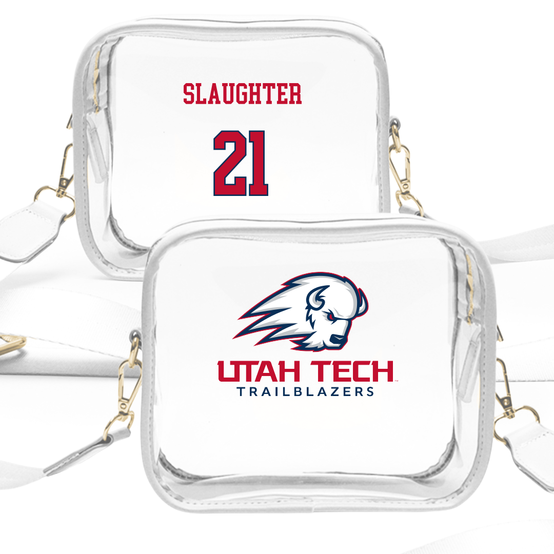 Utah Tech University Football White Clear Stadium Bag - #21 Foster Slaughter