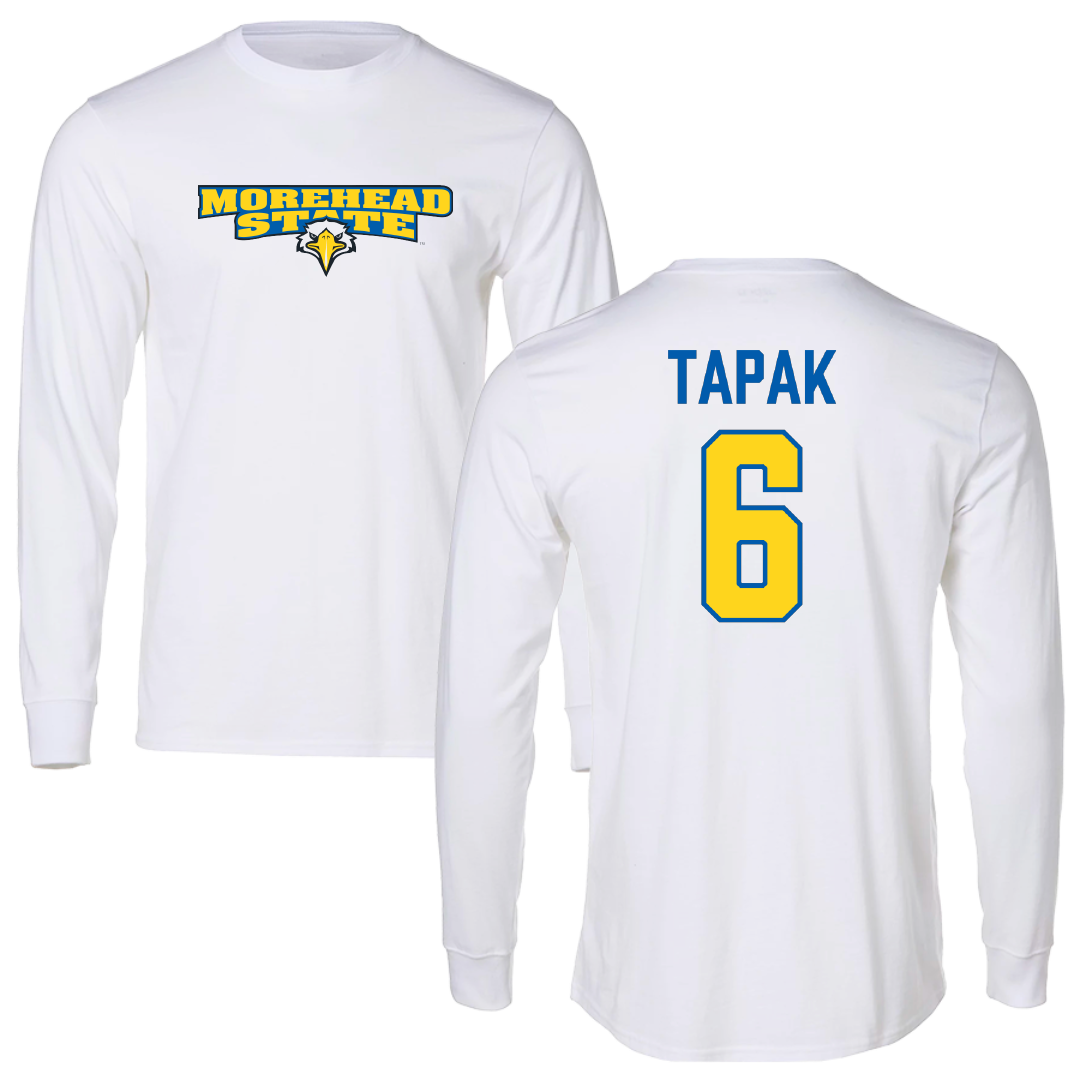 Morehead State University Soccer (W) White Performance Long Sleeve - #6 Molly Tapak