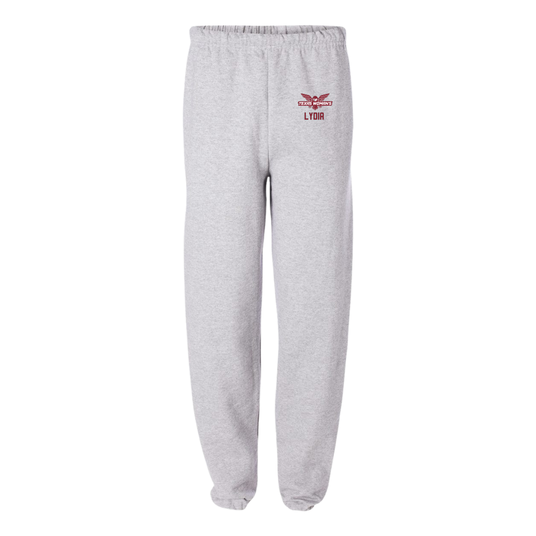 Texas Woman's University Volleyball (W) Light Gray Sweatpants - #6 Kaia Lydia