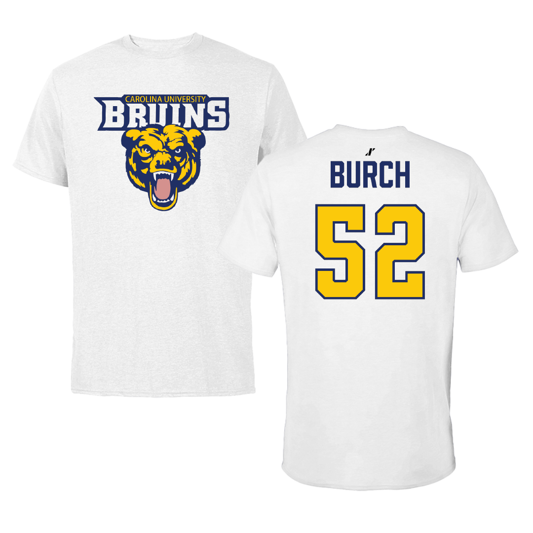 Carolina University Baseball White Performance Tee - #52 Jaiden Burch