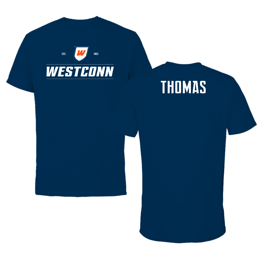 Western Connecticut State University Football Navy General Tee - William Thomas