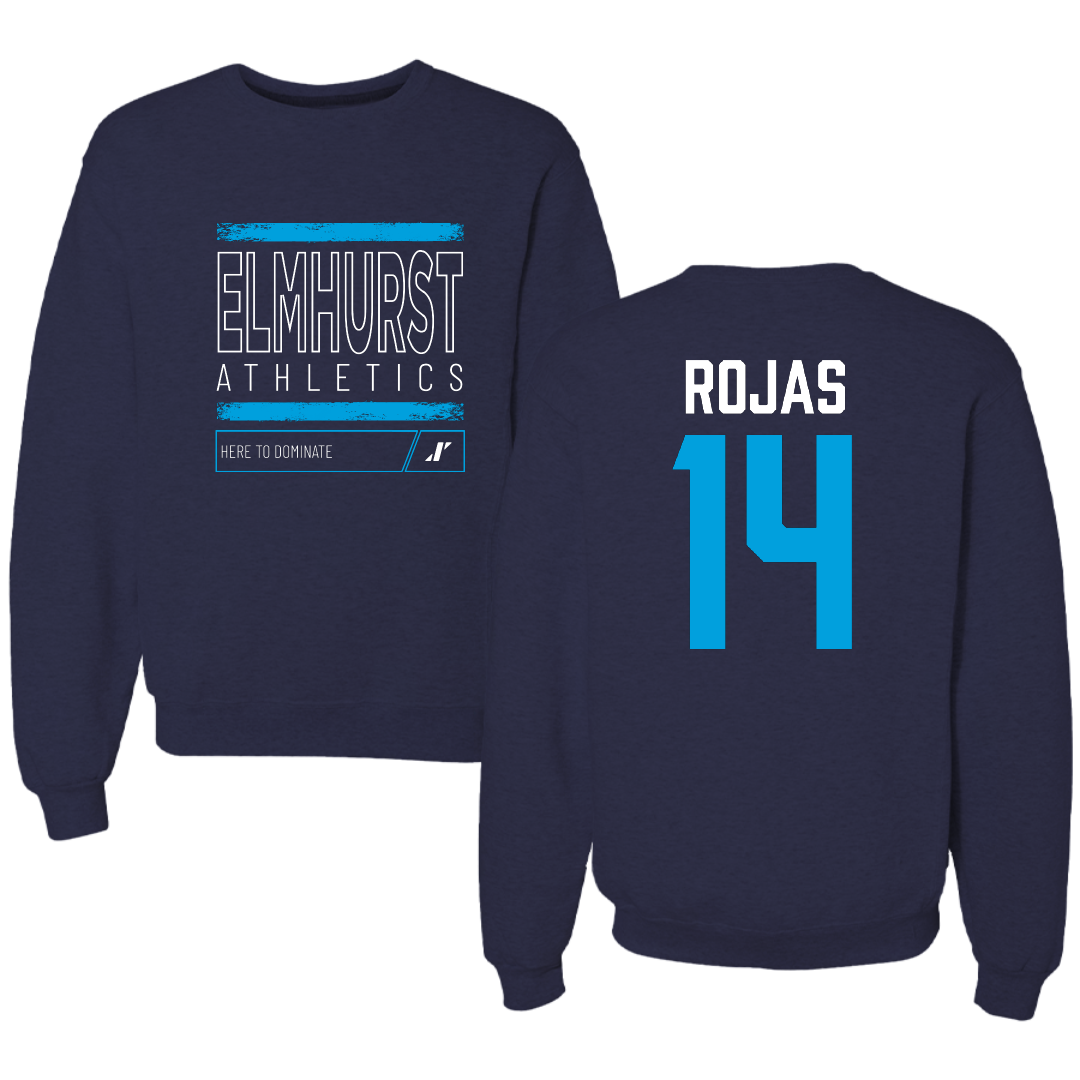 Elmhurst University Soccer Navy Dominate Crewneck - #14 Diego Rojas
