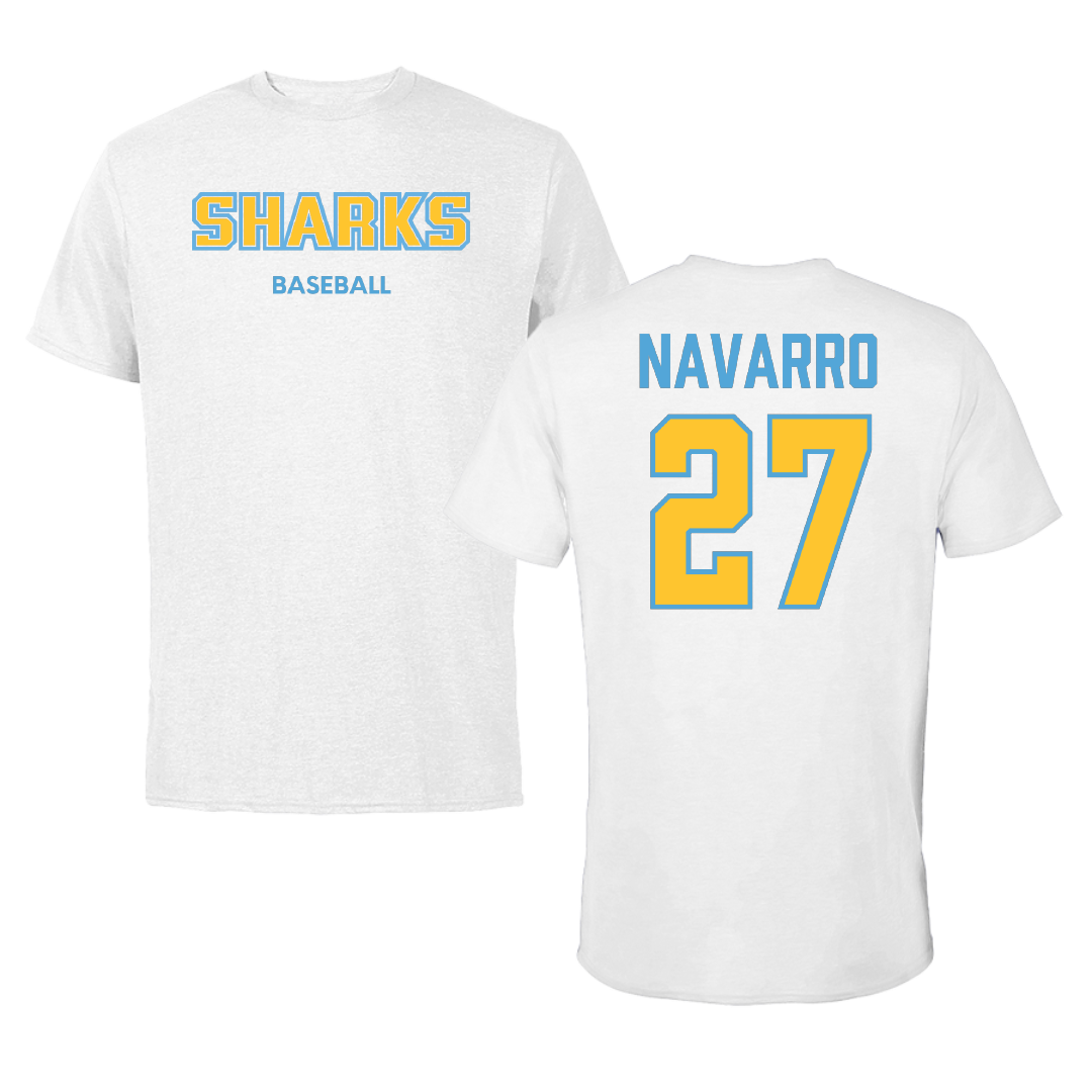 Long Island University Baseball White Sharks Tee - #27 JC Navarro