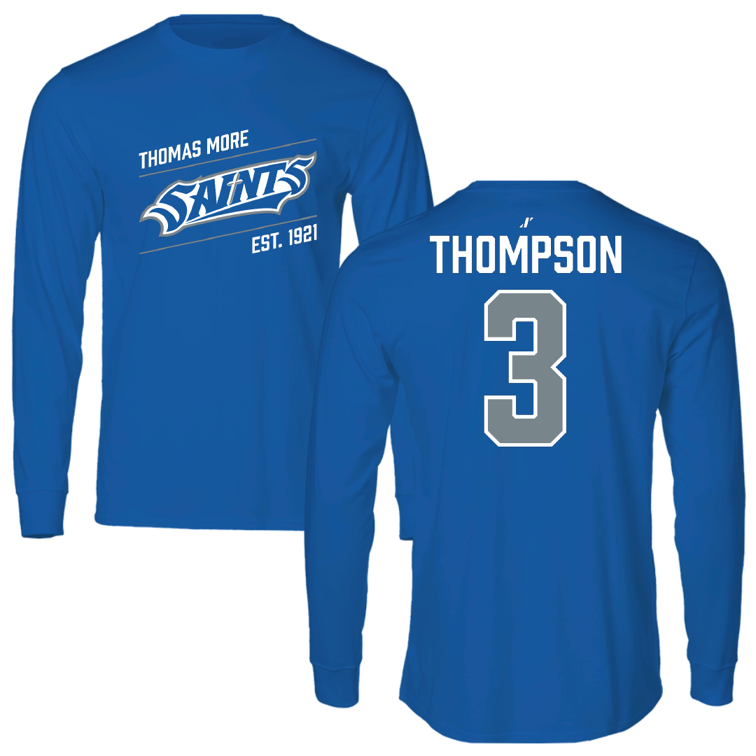 Thomas More University Baseball Blue General Performance Long Sleeve - #3 Dylan Thompson