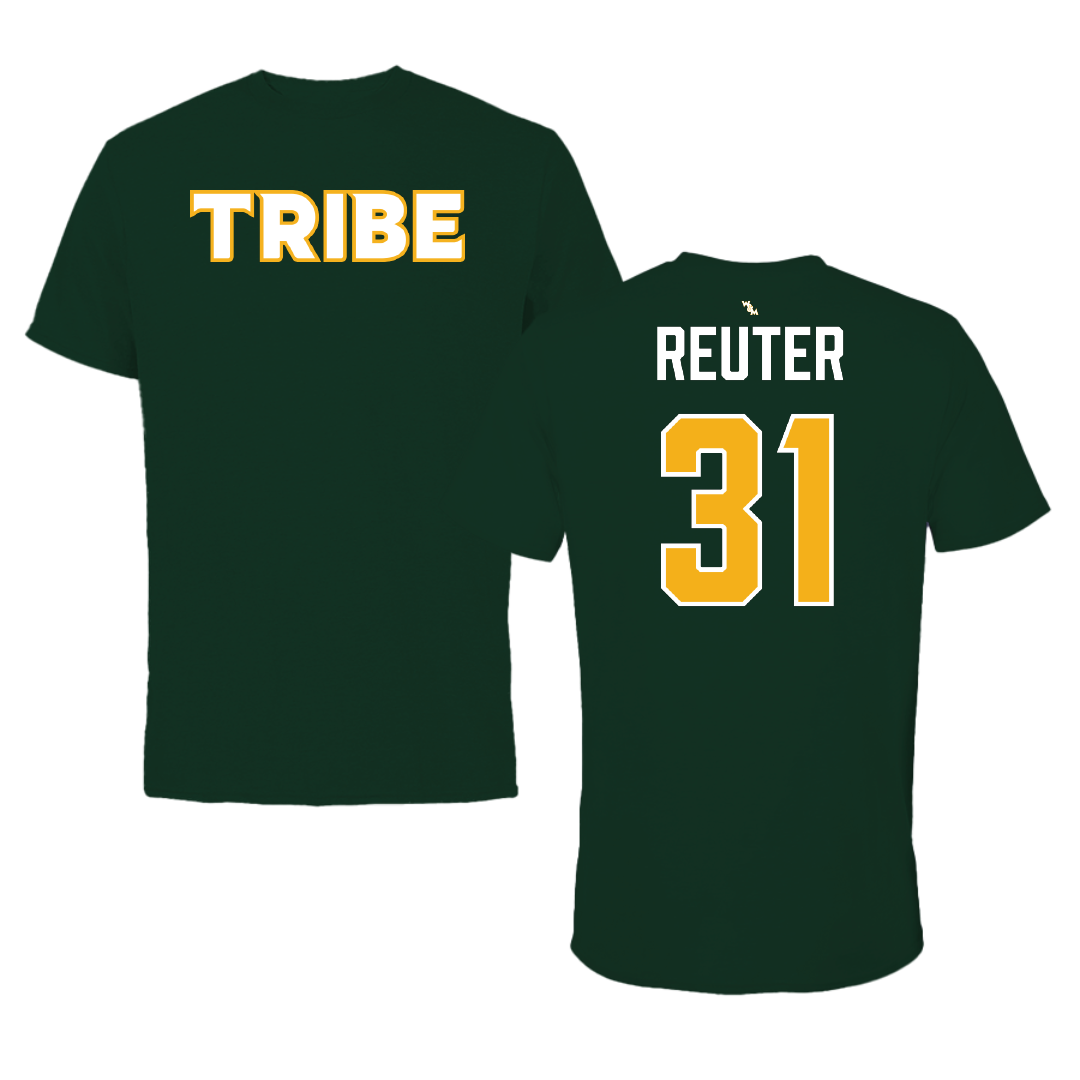 William & Mary Football Forest Green Tribe Tee - #31 Jack Reuter