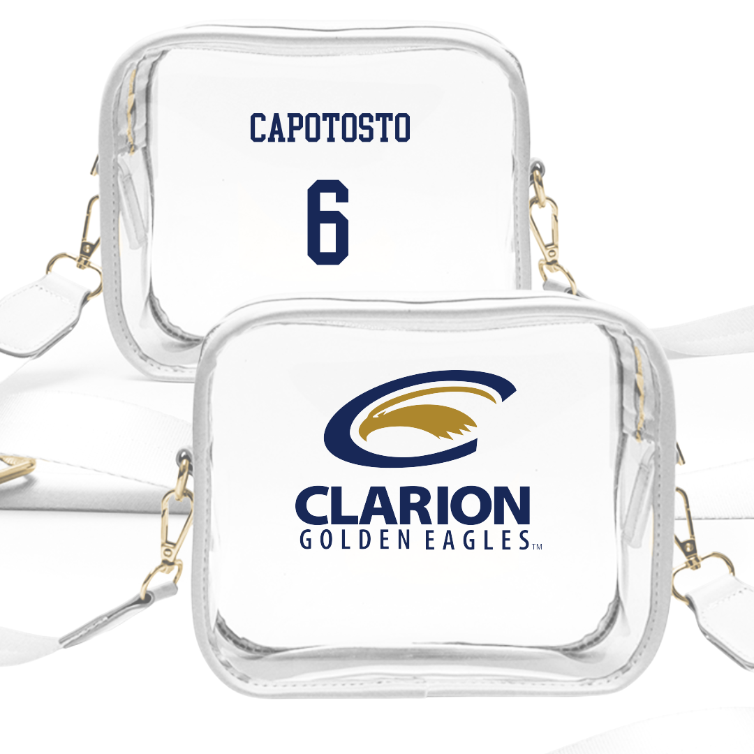 PennWest Clarion Football White Clear Stadium Bag - #6 Jack Capotosto