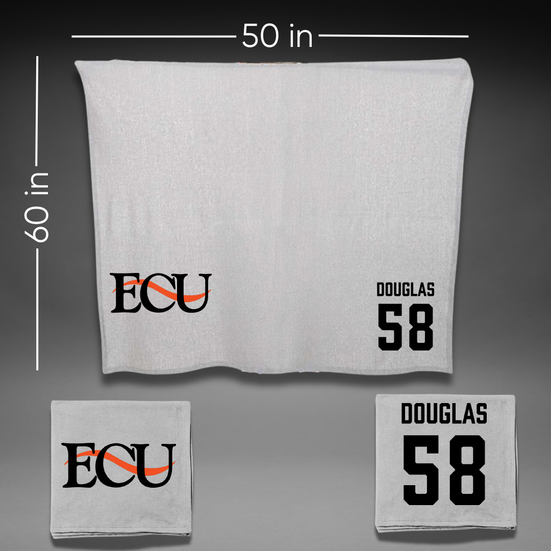 East Central University Baseball Gray Blanket - #58 Ethan Douglas