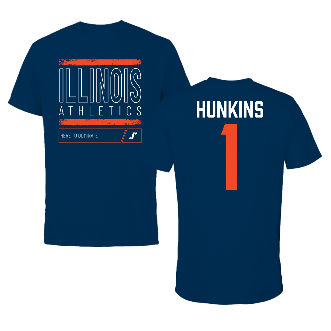 University of Illinois Softball Navy Dominate Tee - #1 Reese Hunkins