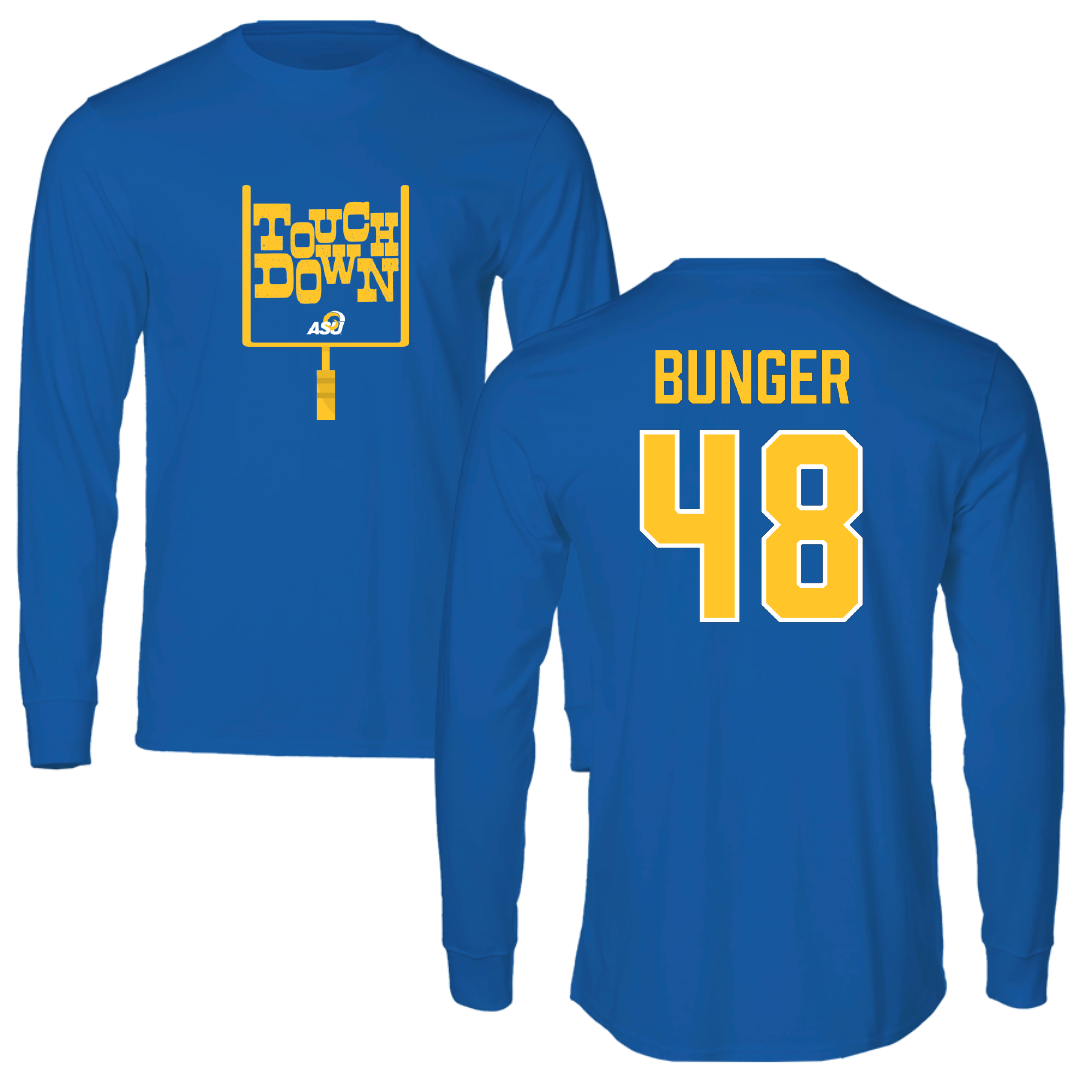 Angelo State University Football Blue Touchdown Long Sleeve - #48 Blake Bunger