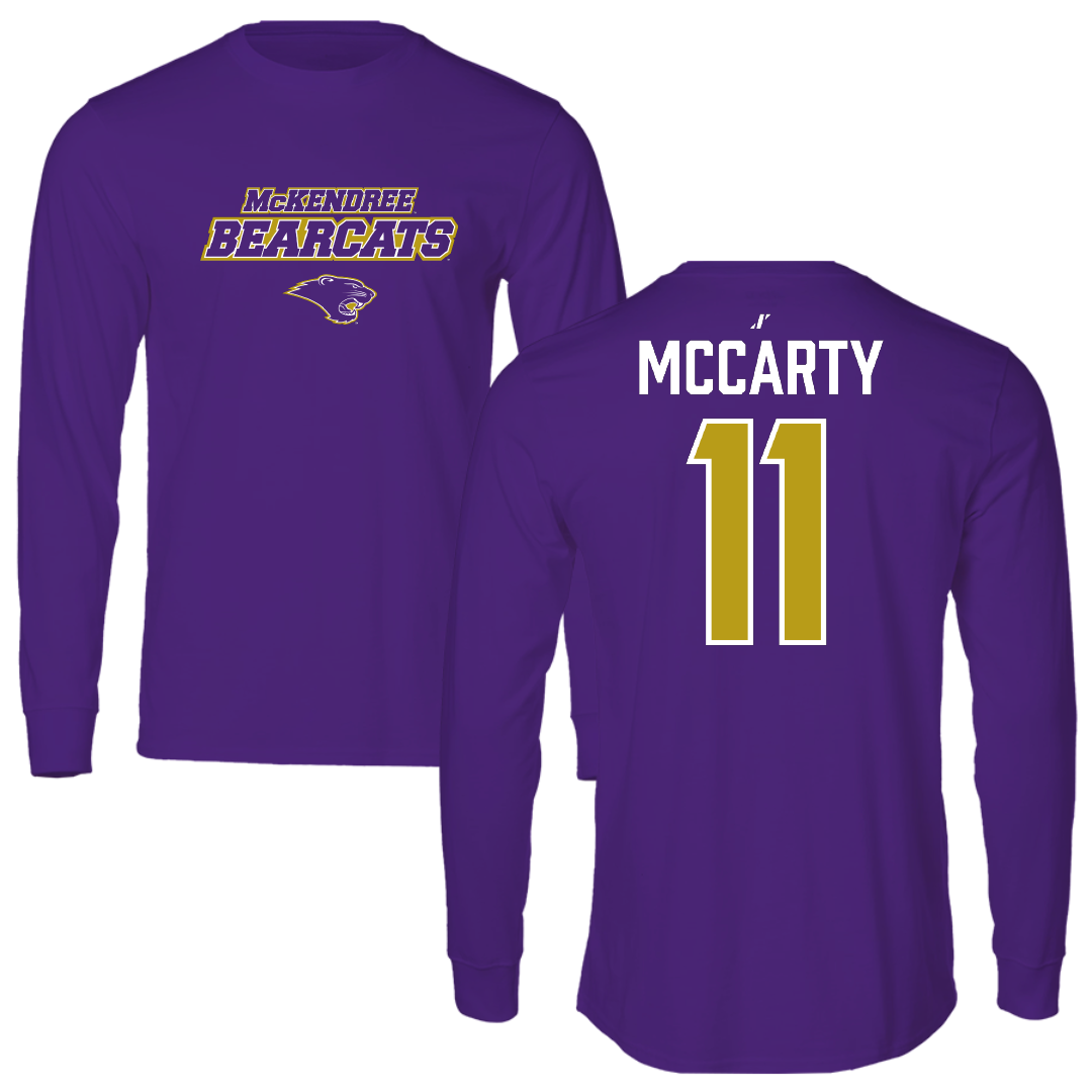 McKendree University Baseball Purple General Performance Long Sleeve - #11 Keegan McCarty
