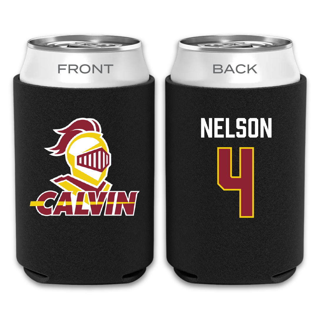 Calvin University Baseball Black Can Cooler - #4 Logan Nelson