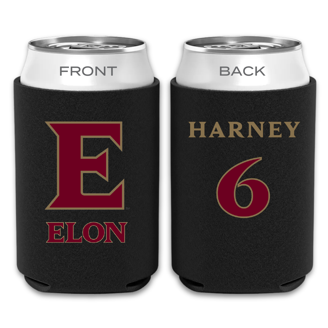 Elon University Football Black Can Cooler - #6 TyQuan Harney